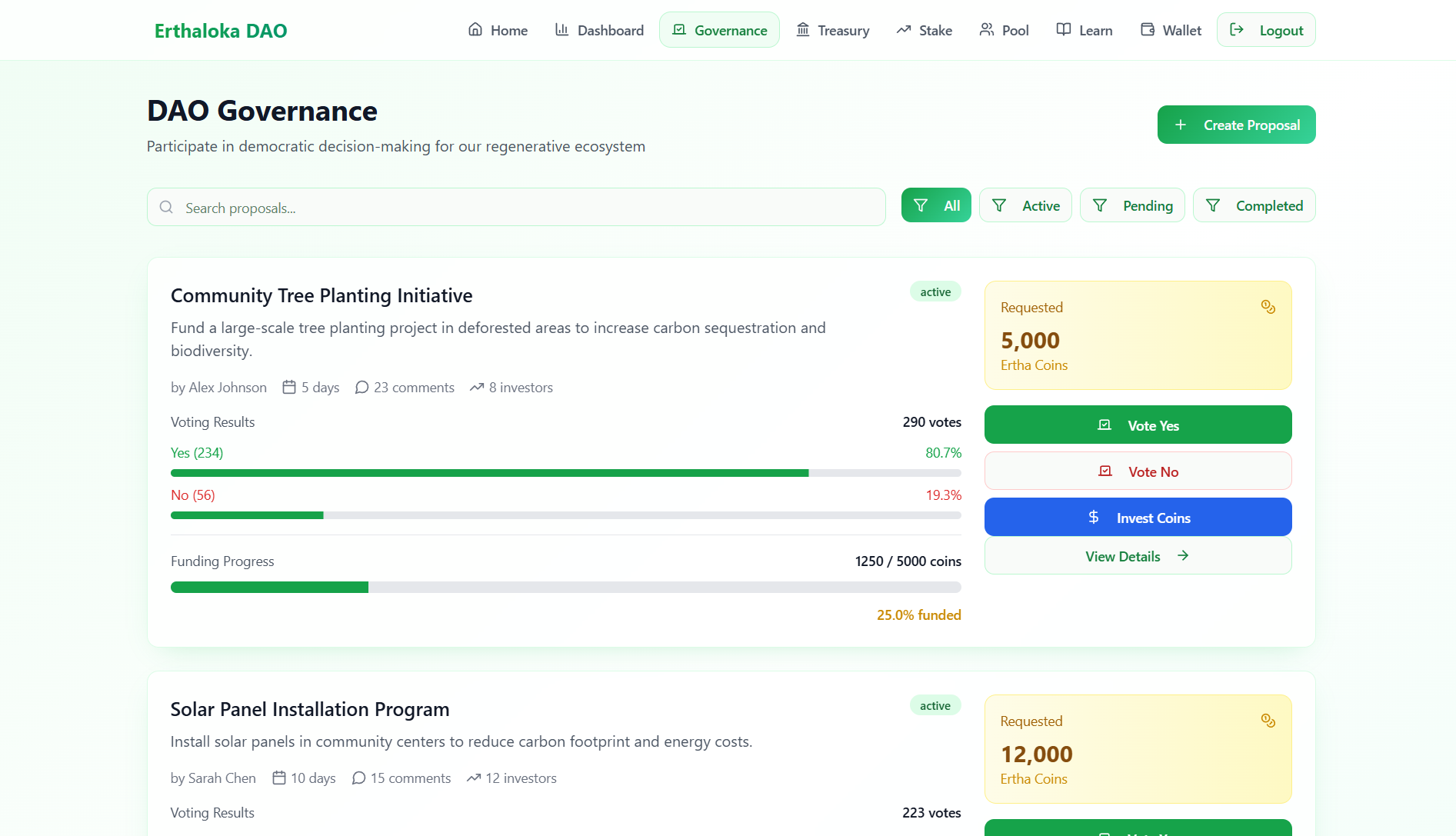 Governance — Proposal Voting